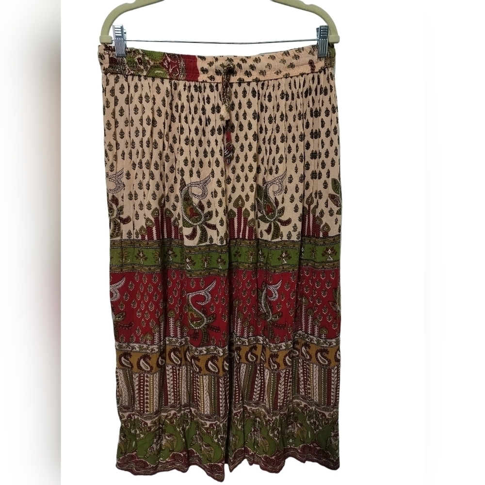 SK 82) Ana & Kate Multicolor Boho Pullon Long Cotton Skirt Size Large